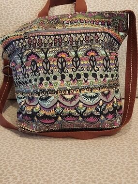 Sakroots Boho Multicolor Printed Canvas Crossbody Tote